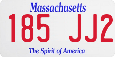 MA license plate 185JJ2