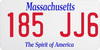 MA license plate 185JJ6