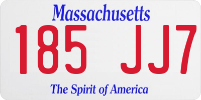 MA license plate 185JJ7
