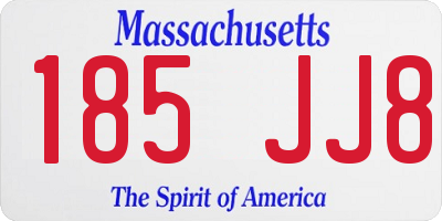 MA license plate 185JJ8