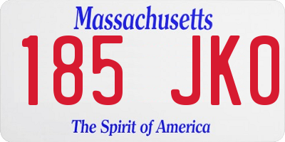 MA license plate 185JK0
