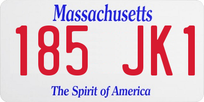 MA license plate 185JK1