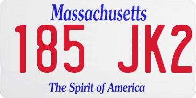 MA license plate 185JK2