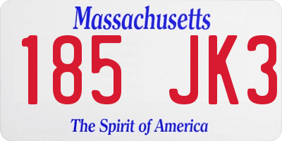 MA license plate 185JK3