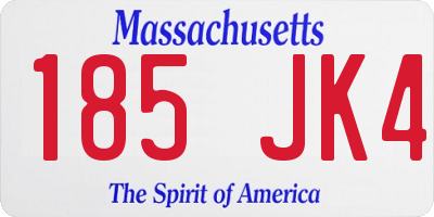 MA license plate 185JK4