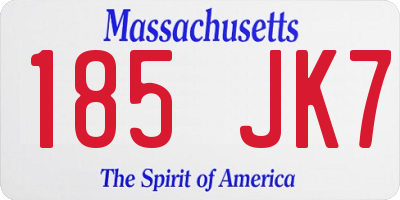 MA license plate 185JK7