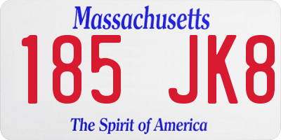 MA license plate 185JK8