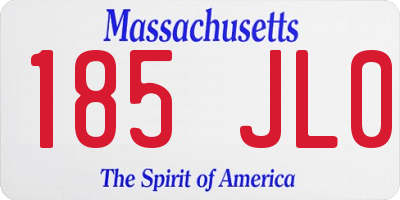 MA license plate 185JL0