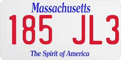 MA license plate 185JL3