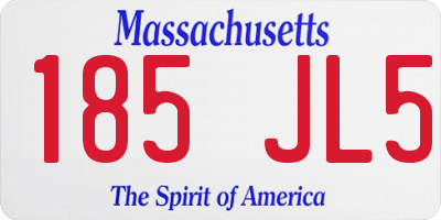 MA license plate 185JL5