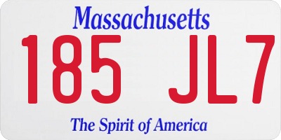 MA license plate 185JL7