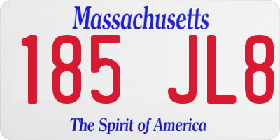 MA license plate 185JL8