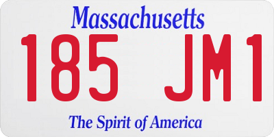 MA license plate 185JM1