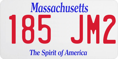MA license plate 185JM2