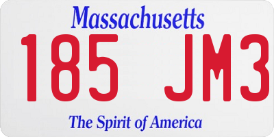 MA license plate 185JM3