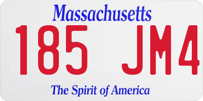 MA license plate 185JM4