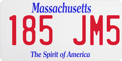 MA license plate 185JM5