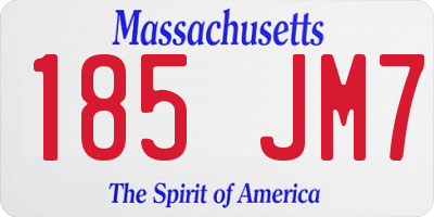 MA license plate 185JM7