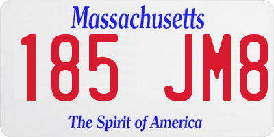 MA license plate 185JM8