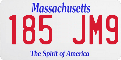 MA license plate 185JM9