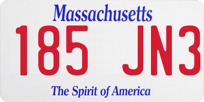 MA license plate 185JN3