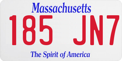 MA license plate 185JN7