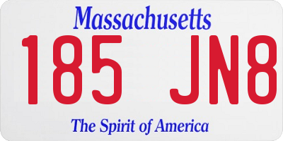 MA license plate 185JN8