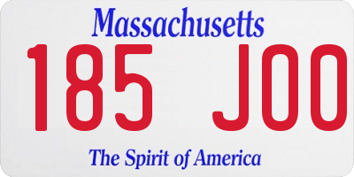 MA license plate 185JO0