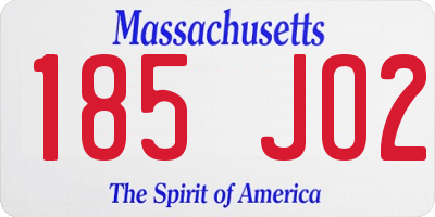 MA license plate 185JO2