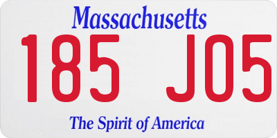 MA license plate 185JO5
