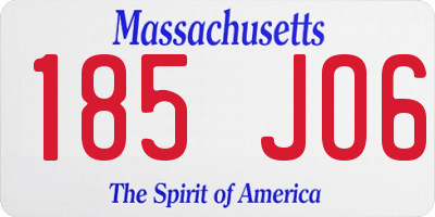 MA license plate 185JO6
