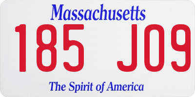 MA license plate 185JO9