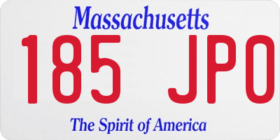 MA license plate 185JP0