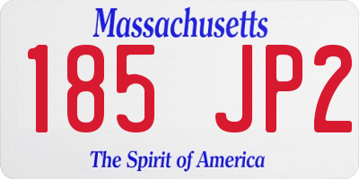 MA license plate 185JP2