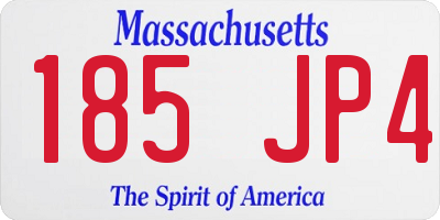 MA license plate 185JP4