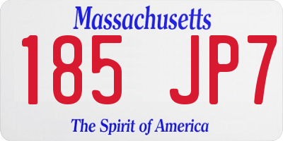 MA license plate 185JP7