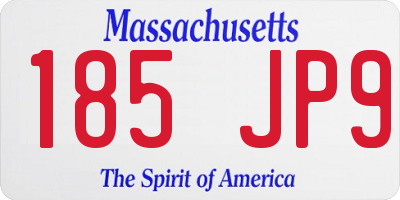 MA license plate 185JP9