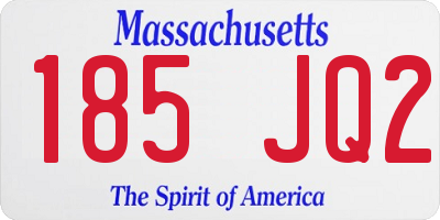 MA license plate 185JQ2