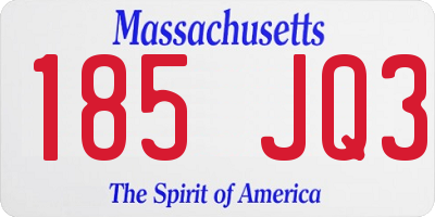 MA license plate 185JQ3
