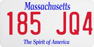 MA license plate 185JQ4
