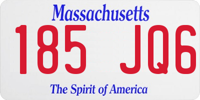 MA license plate 185JQ6
