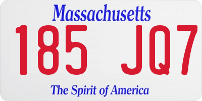 MA license plate 185JQ7
