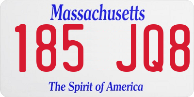 MA license plate 185JQ8