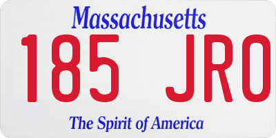 MA license plate 185JR0