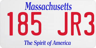 MA license plate 185JR3