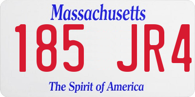 MA license plate 185JR4