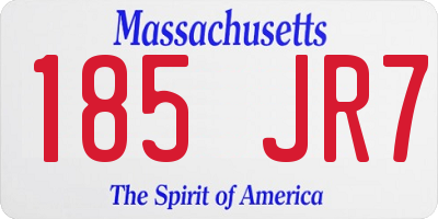 MA license plate 185JR7