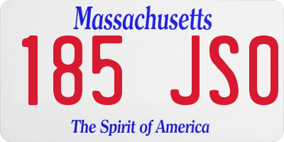 MA license plate 185JS0