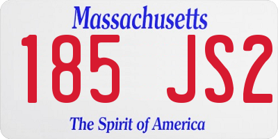 MA license plate 185JS2