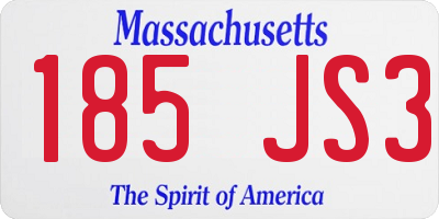 MA license plate 185JS3